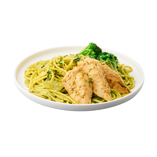 羅勒青醬舒肥雞義大利麵